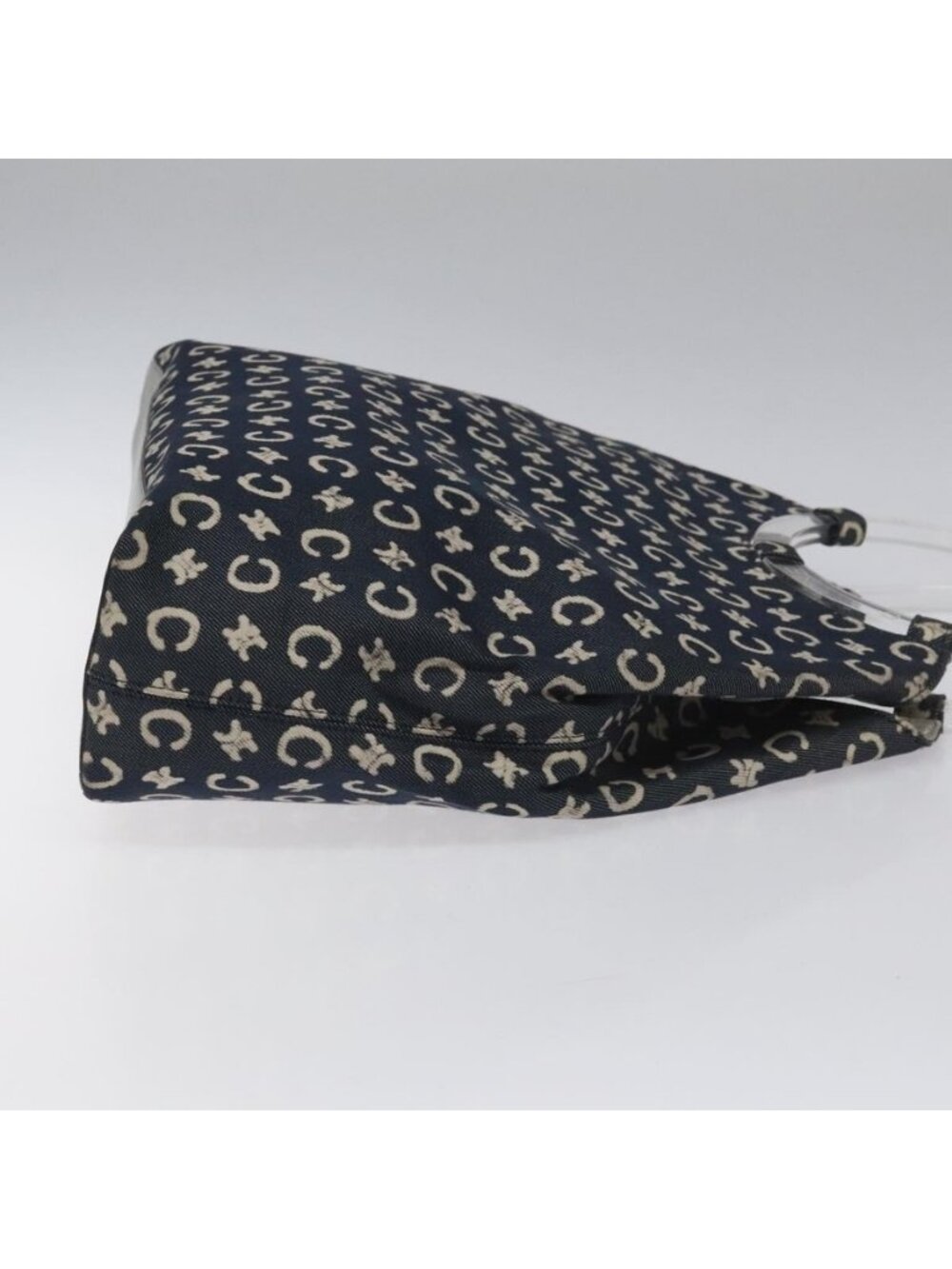 Authentic CELINE C Sulky Circle Shoulder Bag Canvas Navy Clear - Picture 10 of 16